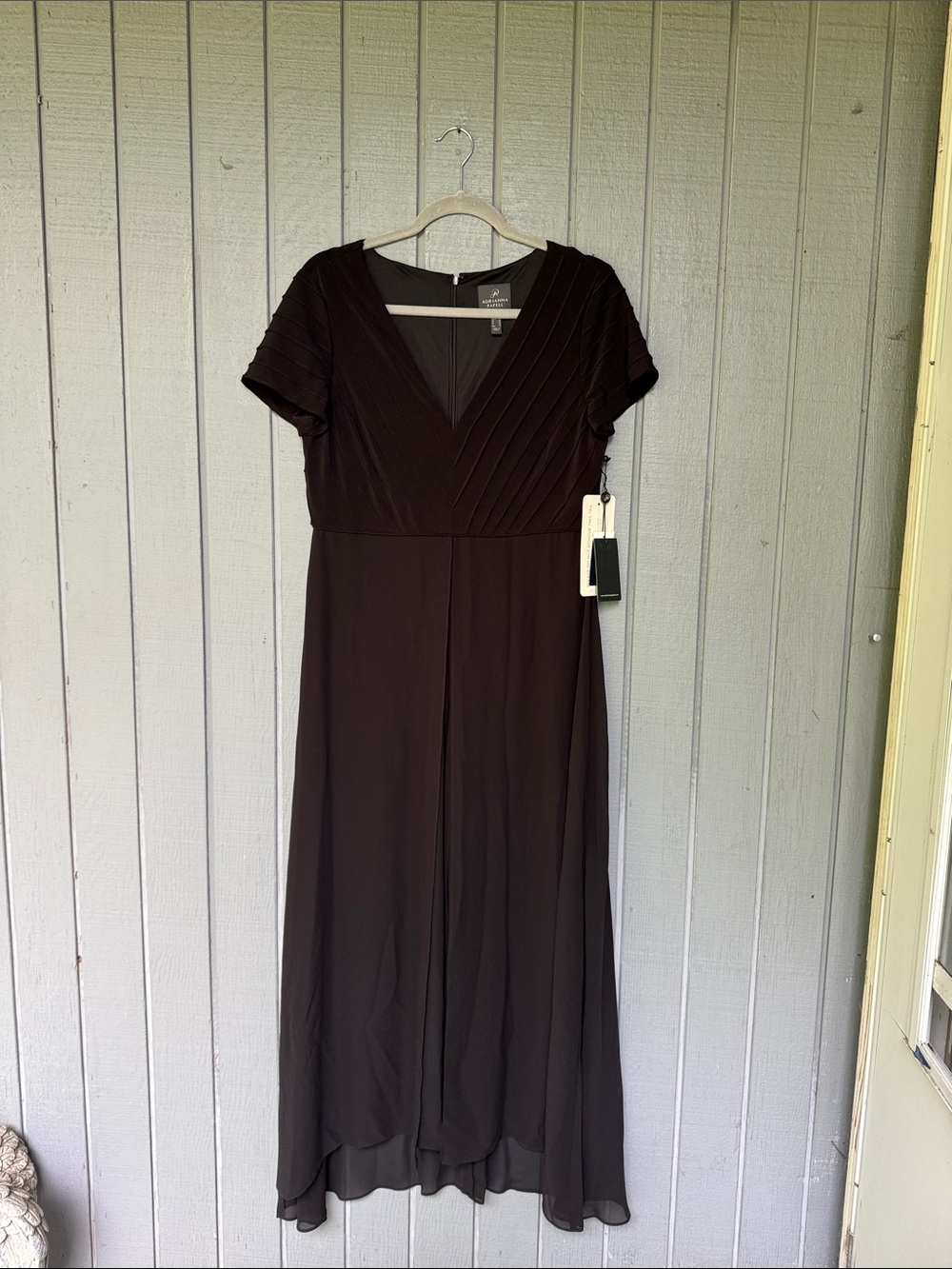 Adrianne Papel NWT Black Pintucked Jersey Jumpsuit Size 10